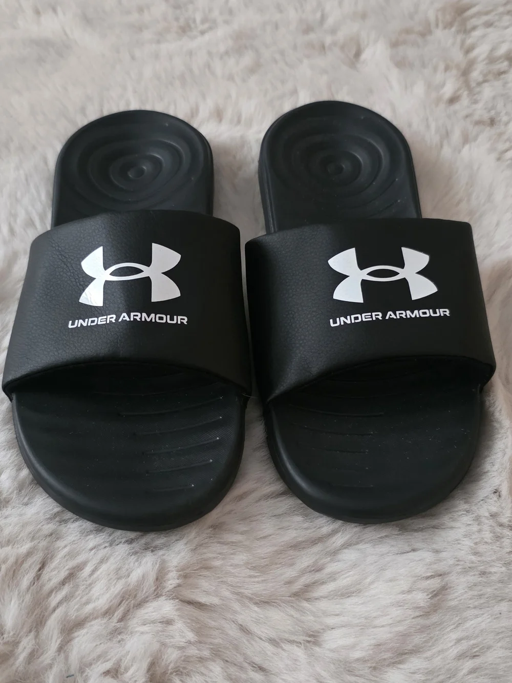 Under Armour Black Men's Slide Sandals with White Logo